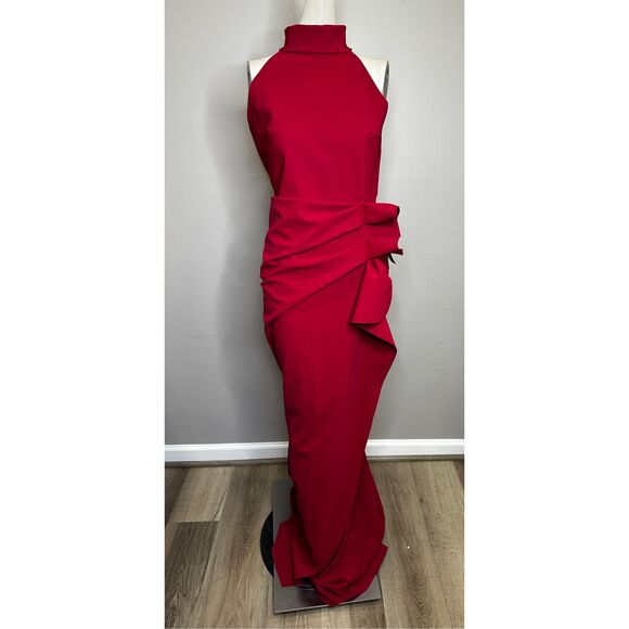 NWT CHIARA BONI LA PETITE ROBE Gudrum Halter Ruffle Gown Size 44(US8) $995 - Picture 4 of 11